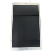 Original Samsung Galaxy Tab E SM-T561 LCD Display + Touchscreen Front Glas + Rahmen (White) - Weiss / Service Pack