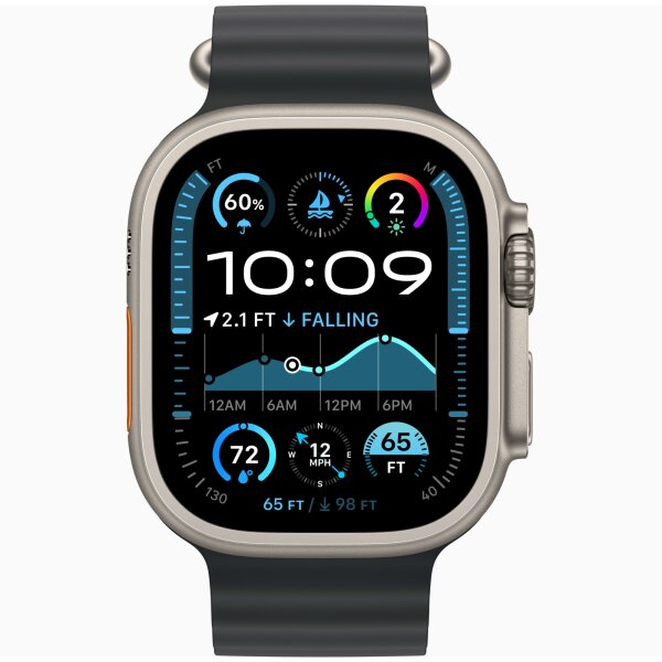 Apple Watch Ultra 2 - 49mm - GPS + Cellular - Ausstellungsstück - Differenzbesteuert §25a - Hervorragend - Titanium - Ocean Armband Black